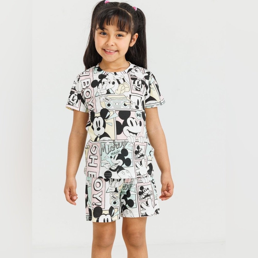 Disney Mickey Mouse Kids Pajama Set - Pastel Multicolor